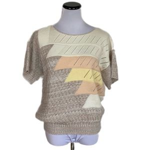Kenneth Too! Vintage SZ L Pullover Knit Color Blocked Top